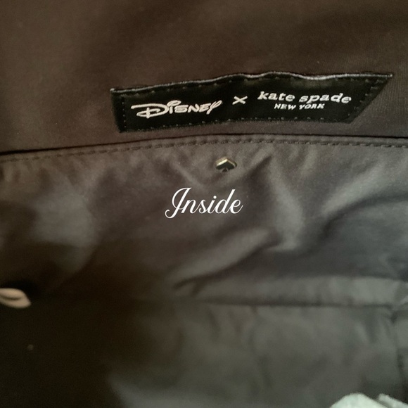 Kate Spade Cheshire Cat Disney X Black Nylon BackPack Alice in Wonderland Bag - Picture 10 of 14